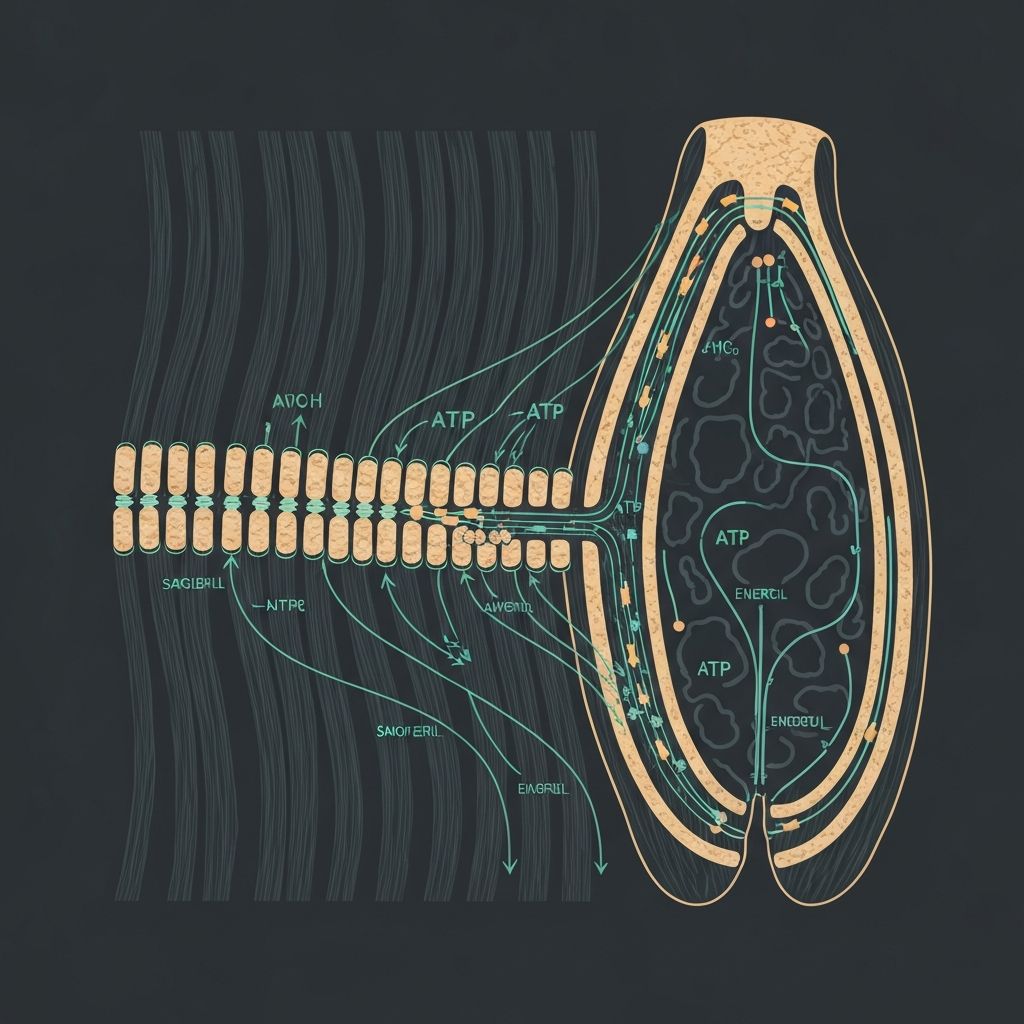 Muscle physiology and energy dynamics illustration
